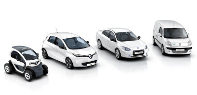 
Présentation de la gamme ZEV de Renault: la gamme 100% électrique, à Zéro Emissions. Cette gamme inclut la Renault ZOE, la Renault Fluence ZE, la Kangoo ZE et le futur petit véhicule urbain
 
